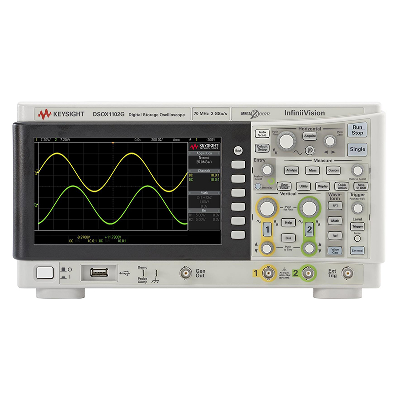 是德DSOX1102G 示波器：70/100 MHz，2 個(gè)模擬通道