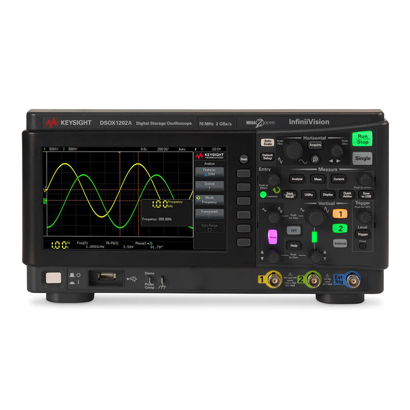 是德DSOX1202A 示波器：70/100/200 MHz，2 個模擬通道