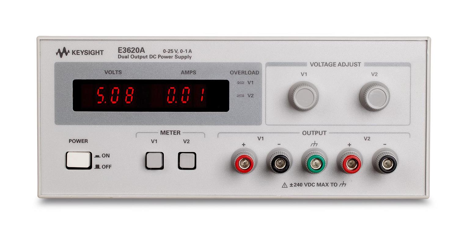 是德E3620A 50W 雙路輸出電源，雙路 25V，1A